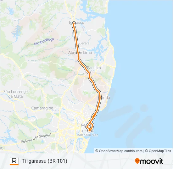 1946 TI IGARASSU (BR-101) Bus Line Map