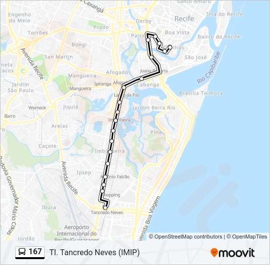 167 Bus Line Map