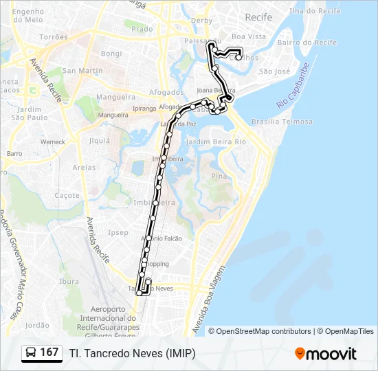 167 Bus Line Map