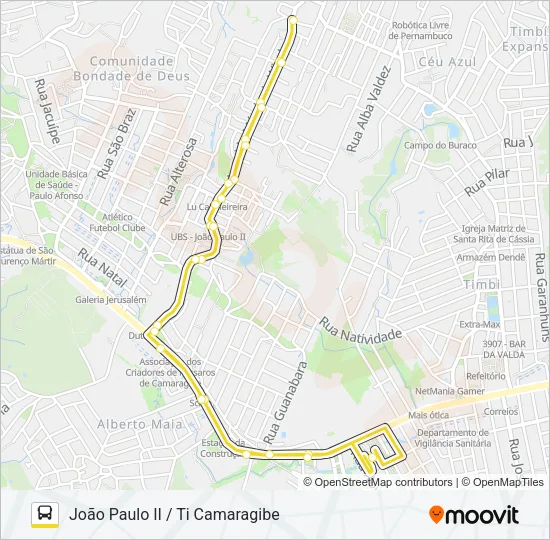 2473 JOÃO PAULO II / TI CAMARAGIBE Bus Line Map