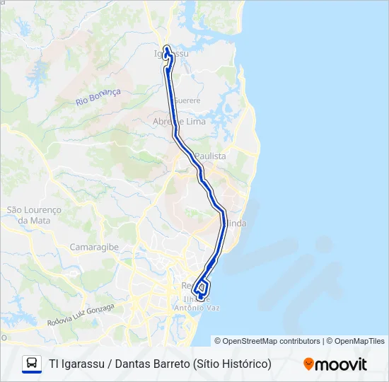 1967 TI IGARASSU / DANTAS BARRETO (SÍTIO HISTÓRICO) Bus Line Map