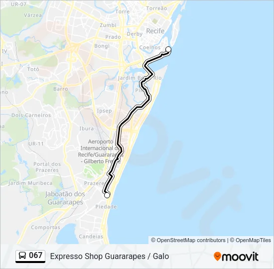067 Bus Line Map