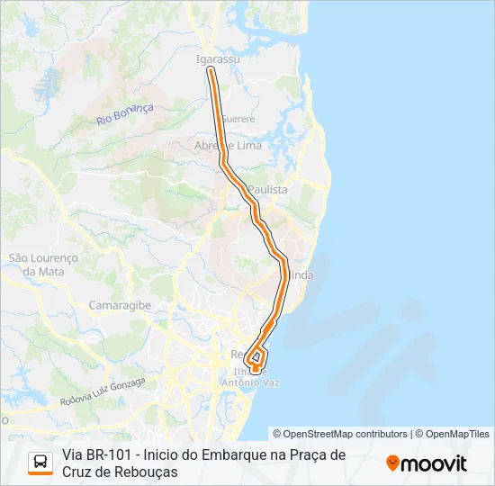 1946 TI IGARASSU (PCR) - (BR-101) Bus Line Map