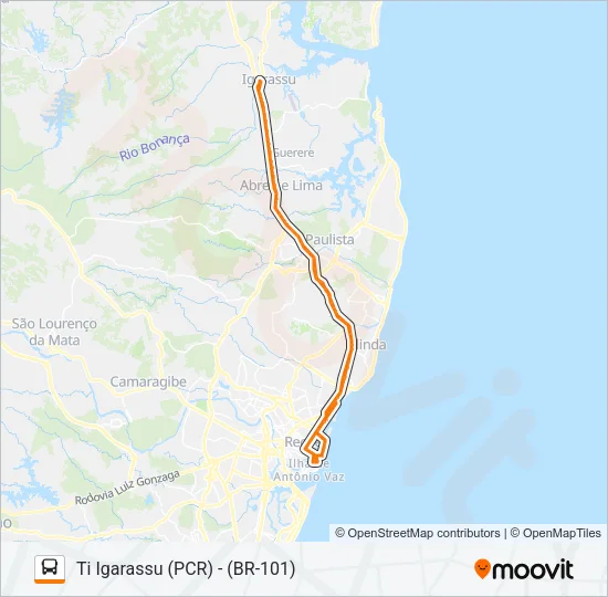 1946 TI IGARASSU (PCR) - (BR-101) Bus Line Map