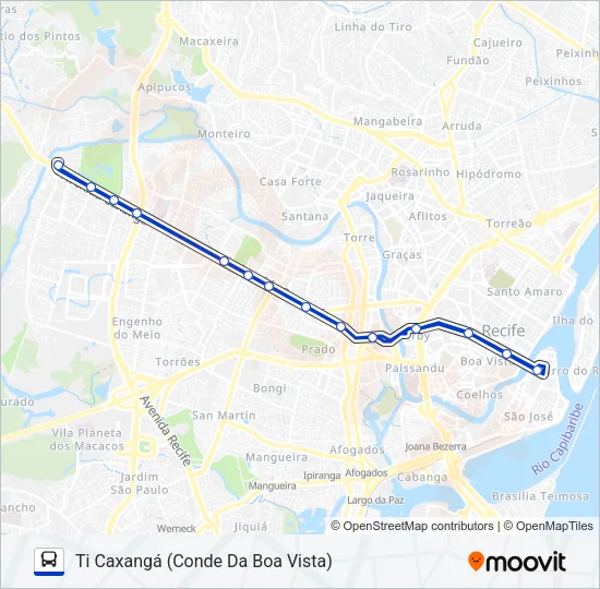 2437 TI CAXANGÁ (CONDE DA BOA VISTA) Bus Line Map