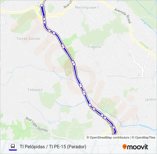 1070 TI PELÓPIDAS / TI PE-15 (PARADOR) Bus Line Map