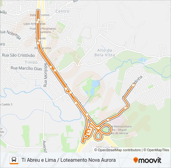 1937 TI ABREU E LIMA / LOTEAMENTO NOVA AURORA Bus Line Map