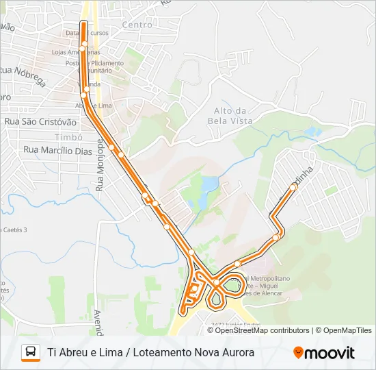 1937 TI ABREU E LIMA / LOTEAMENTO NOVA AURORA Bus Line Map