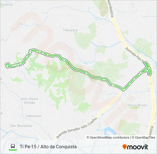 893 TI PE-15 / ALTO DA CONQUISTA Bus Line Map