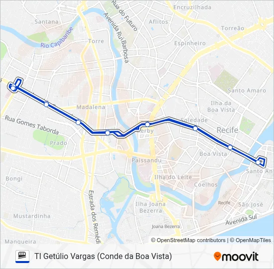 2444 TI GETÚLIO VARGAS (CONDE DA BOA VISTA) - BRT  Line Map