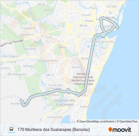 Rota da linha 170 muribeca dos guararapes bacurau: horários, paradas e  mapas - Muribeca Dos Guararapes (Bacurau) (Atualizado)