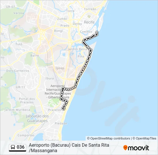 036 Bus Line Map