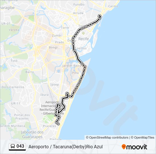 043 Bus Line Map