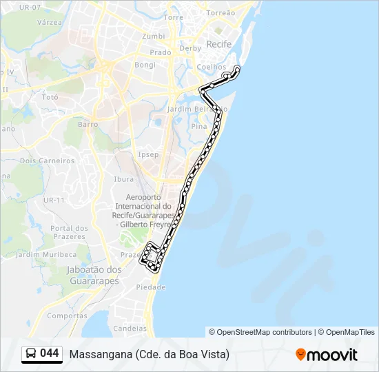 044 Bus Line Map