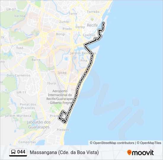 044 Bus Line Map