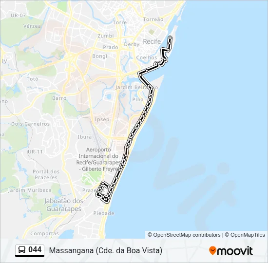 044 Bus Line Map