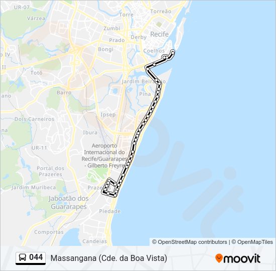 044 Bus Line Map