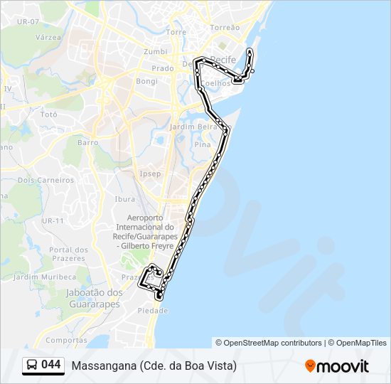 044 Bus Line Map