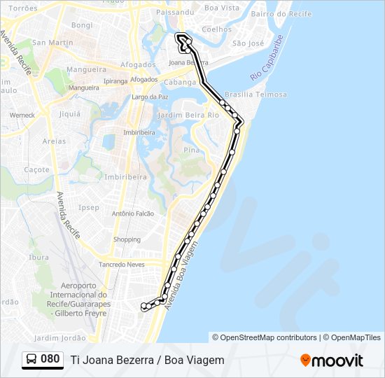 080 Bus Line Map