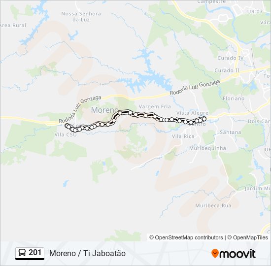 Mapa de 201 de autobús