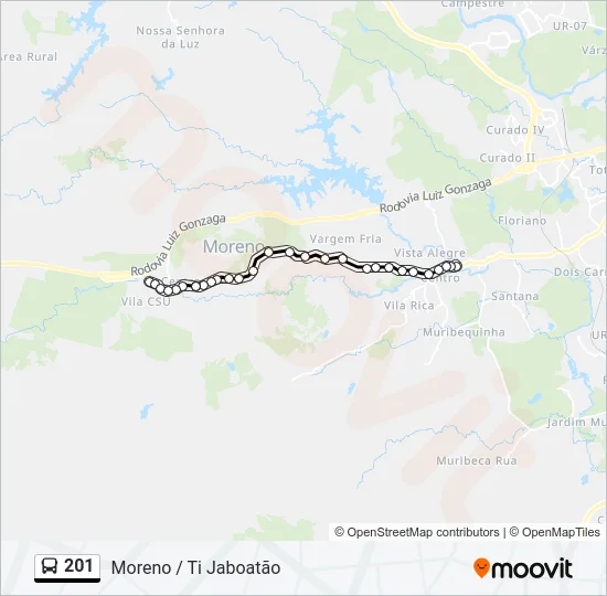 201 Bus Line Map