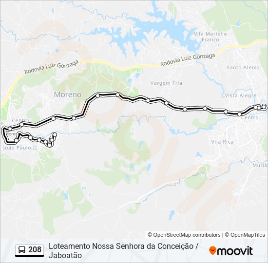 208 bus Line Map