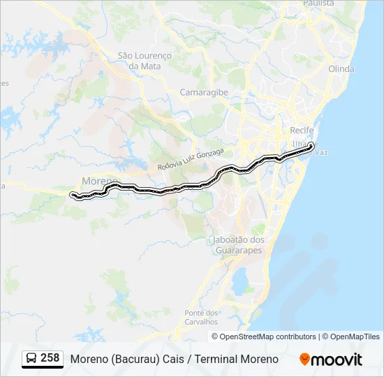 258 Bus Line Map