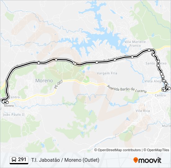 291 Bus Line Map