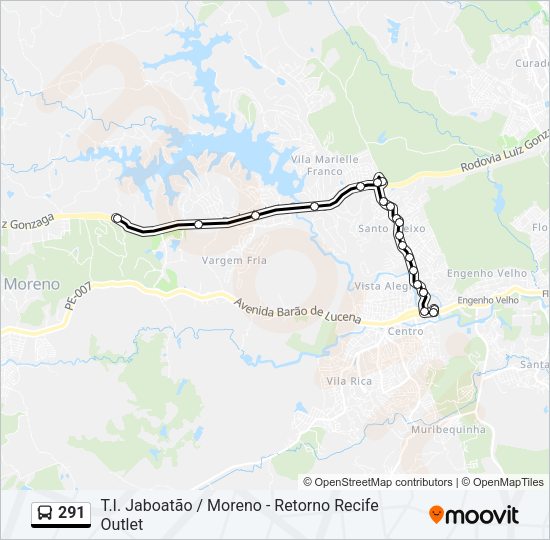 291 Bus Line Map
