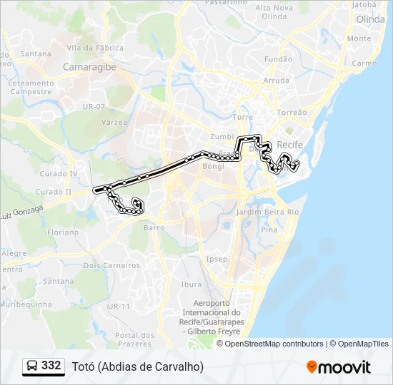 332 Bus Line Map