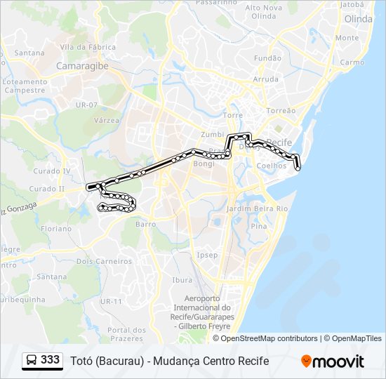 333 bus Line Map