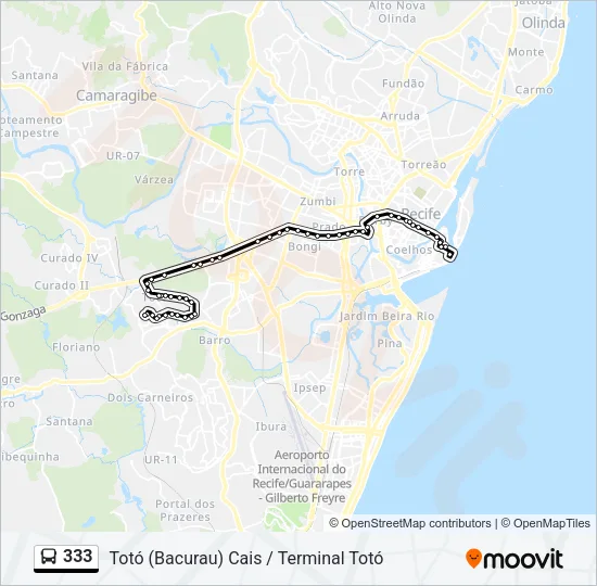 333 Bus Line Map
