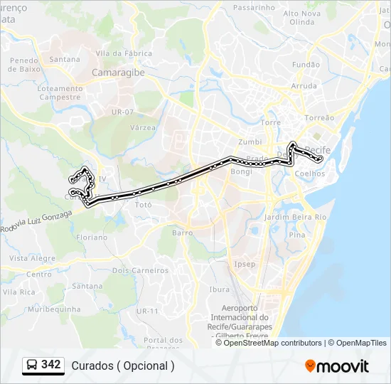 342 Bus Line Map