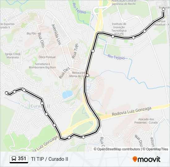 351 Bus Line Map
