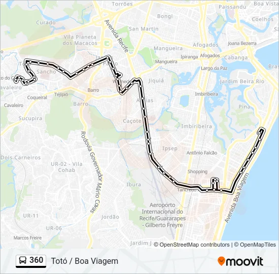 Mapa de 360 de autobús