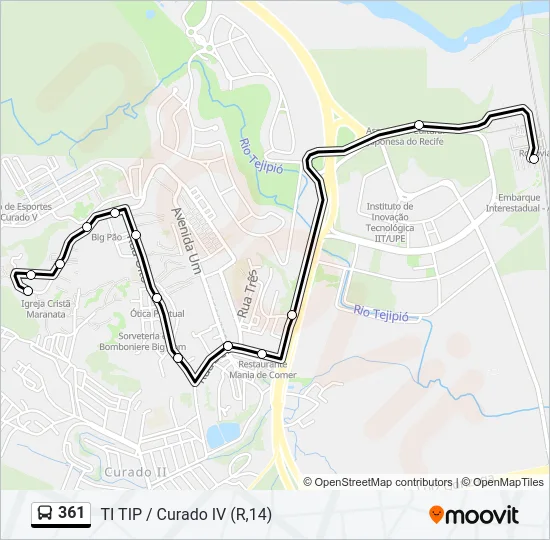 361 Bus Line Map