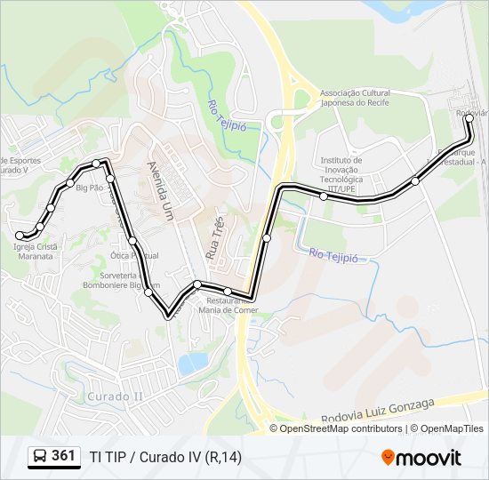 361 Bus Line Map