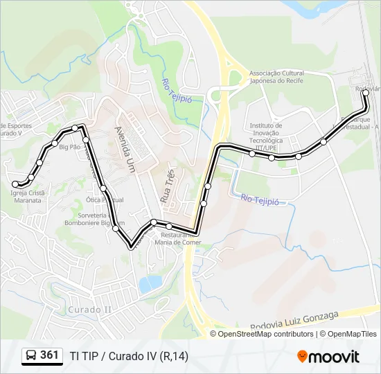 361 Bus Line Map