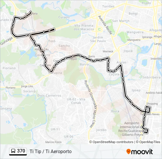 370 Bus Line Map
