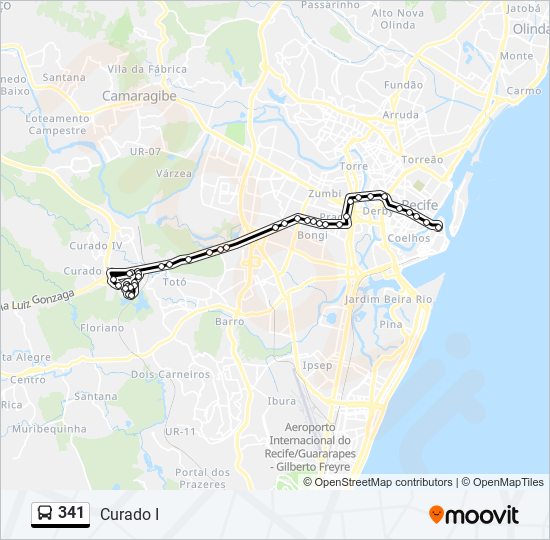 341 bus Line Map