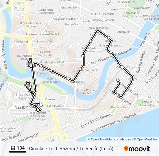 104 Bus Line Map