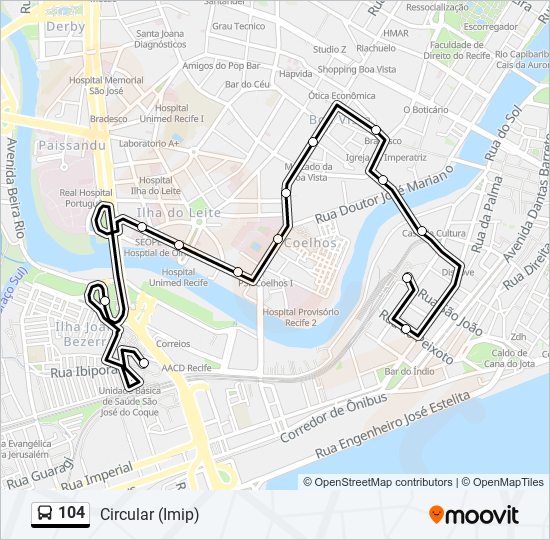 104 bus Line Map