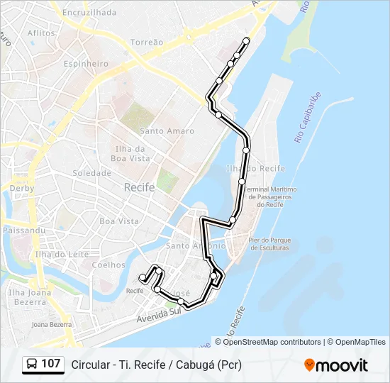 107 Bus Line Map