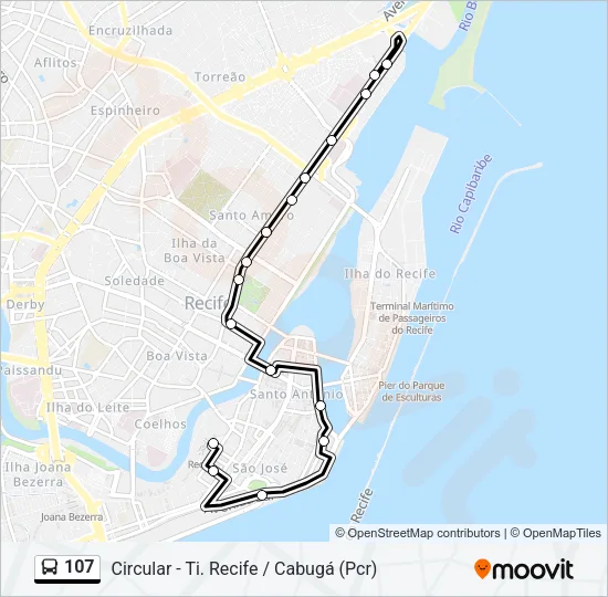 107 Bus Line Map
