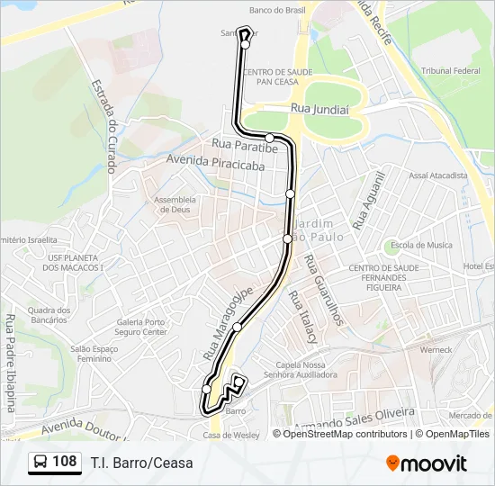 108 Bus Line Map