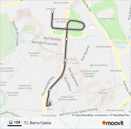 108 Bus Line Map