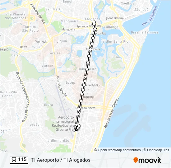 115 Bus Line Map