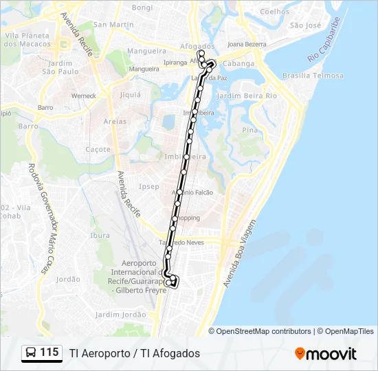 115 Bus Line Map