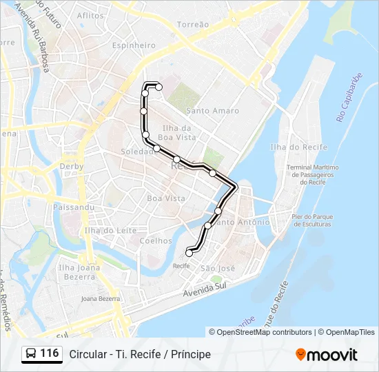 116 Bus Line Map