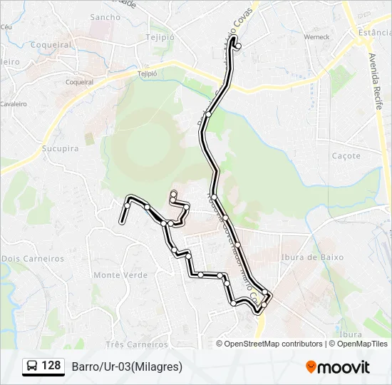128 Bus Line Map